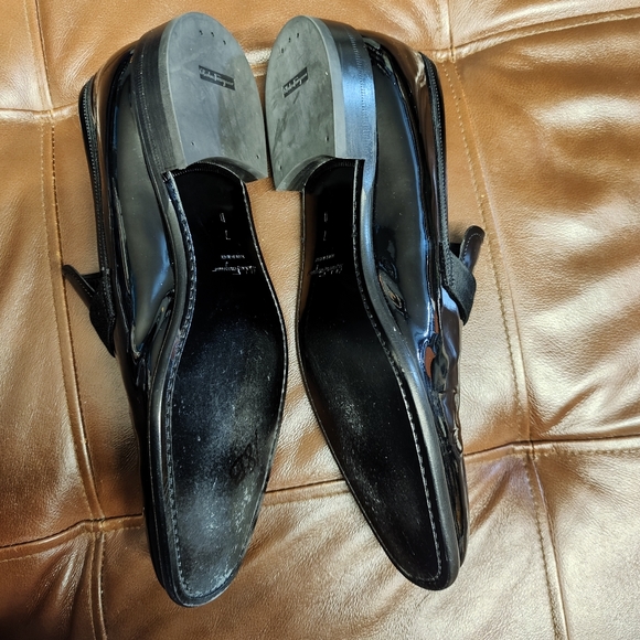 SALVATORE FERRAGAMO Black Patent Leather Tuxedo Shoes size 7 - Picture 10 of 10